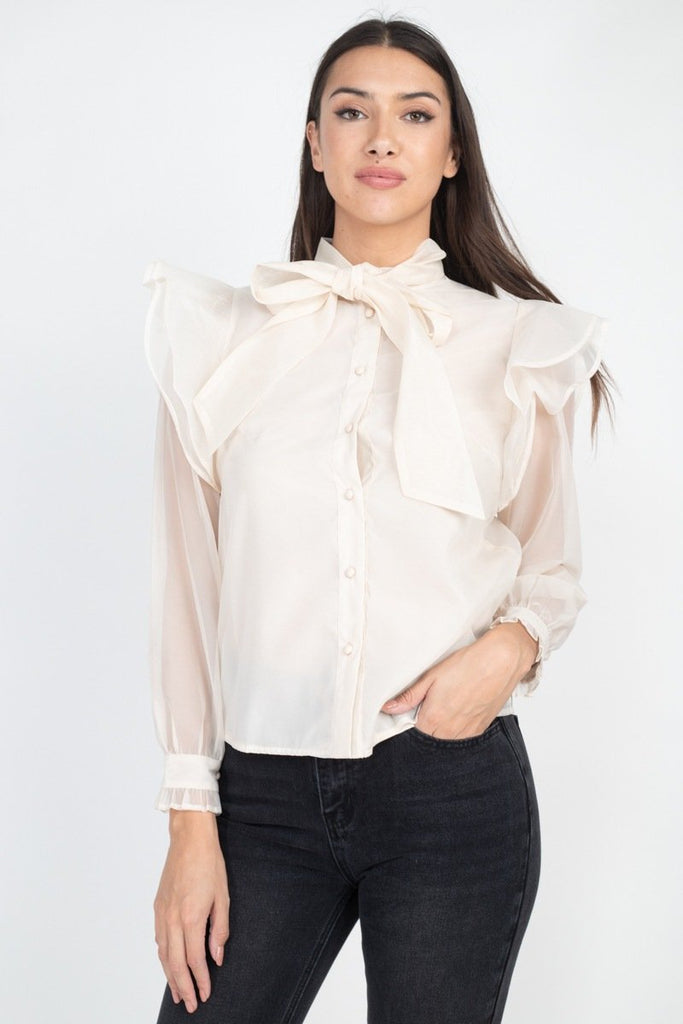 Romantic Bow Tie Blouse in colors