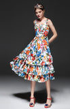ROSITA Ruffled Floral Print Mini Dress