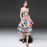 ROSITA Ruffled Floral Print Mini Dress