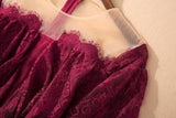 ROWAN Embroidery Mesh Cascading Ruffle Dress
