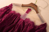 ROWAN Embroidery Mesh Cascading Ruffle Dress