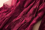 ROWAN Embroidery Mesh Cascading Ruffle Dress
