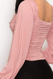 Ruched Sweetheart Neck Top