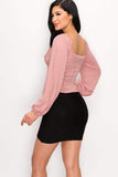 Ruched Sweetheart Neck Top