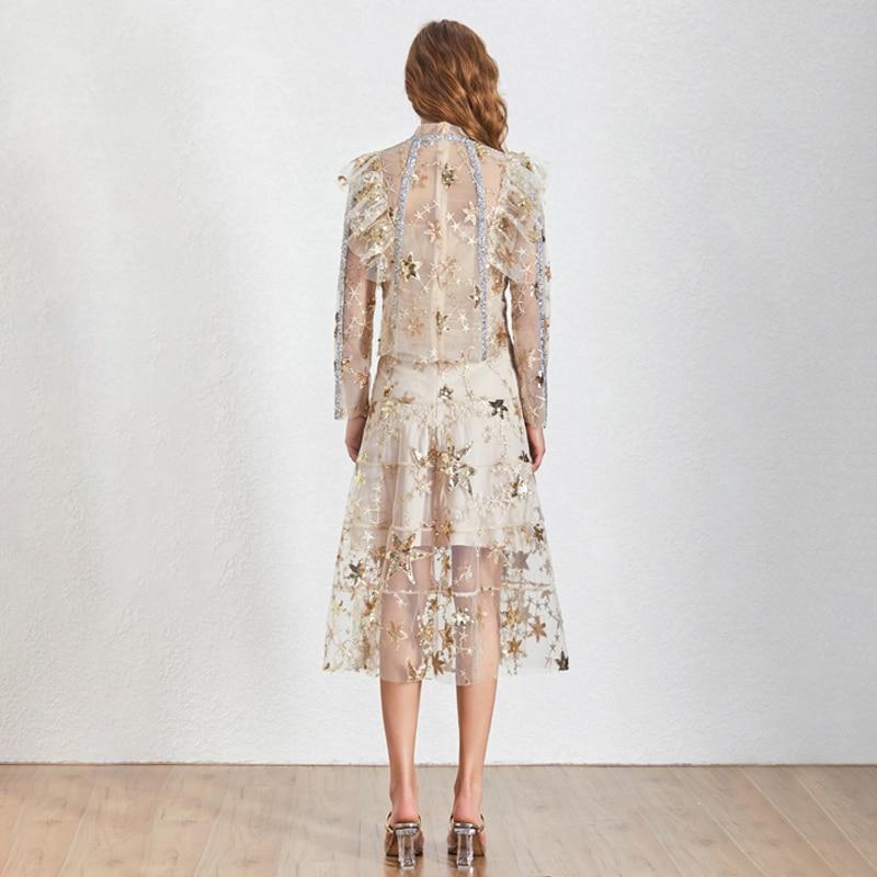 Primetime Looks-Ruffled embroidered skirt set
