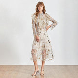 Primetime Looks-Ruffled embroidered skirt set