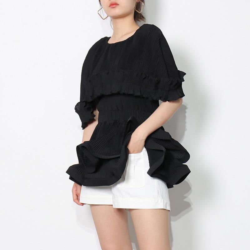Ruffled Hem Blouse in Colors