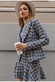 Ruffled plaid blue skirt-skirt-Primetime-Looks