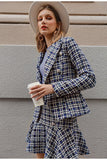 Ruffled plaid blue skirt-skirt-Primetime-Looks