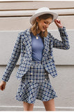Ruffled plaid blue skirt-skirt-Primetime-Looks