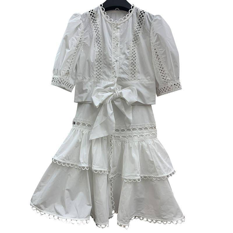 Ruffled Skirt and Bow Tie Top Set in colors
