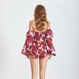 Primetime Looks-Ruffled sleeves top and shorts set