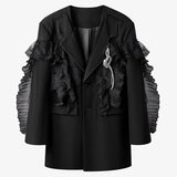 Ruffles and Pleats Loose Fit Blazer