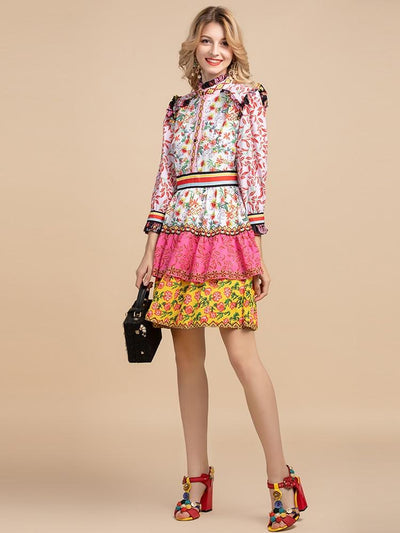 SADIE Retro Patchwork Mini Dress