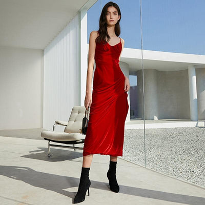 SAMANTHA Rouge Midi Dress