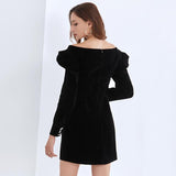 SANDY Classy Puffed Sleeve Mini Dress-Dresses-Primetime-Looks