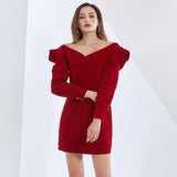 SANDY Classy Puffed Sleeve Mini Dress-Dresses-Primetime-Looks