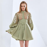 SASHA Lace Bodice Mini Dress in colors