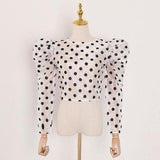 Satin sheer polka dot crop top in colors
