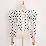 Satin sheer polka dot crop top in colors