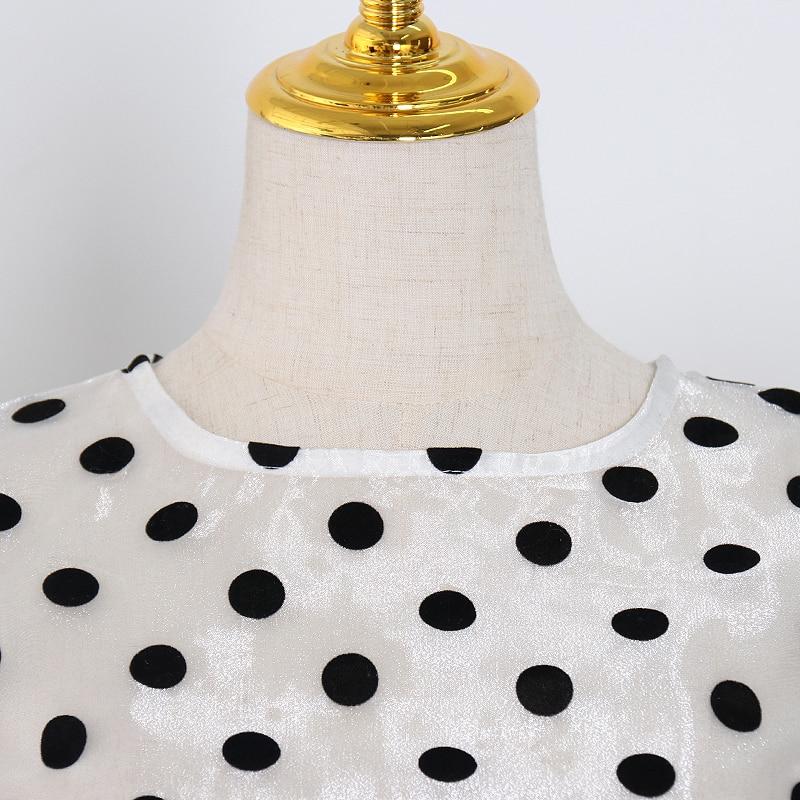 Satin sheer polka dot crop top in colors