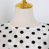 Satin sheer polka dot crop top in colors