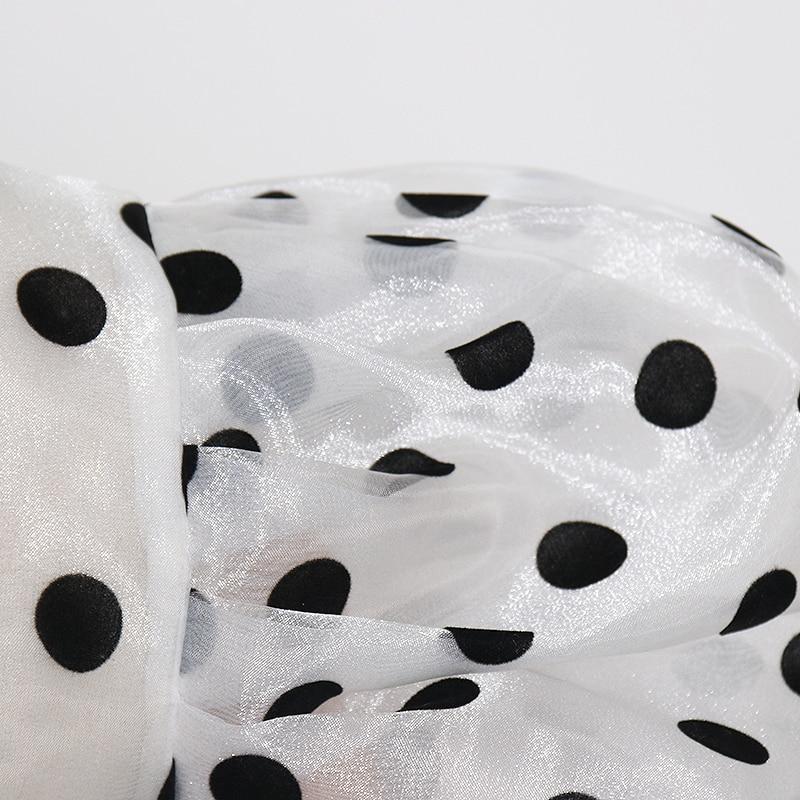 Satin sheer polka dot crop top in colors