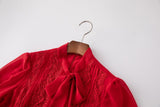 SCARLETT Bowknot Embroidery Maxi Dress