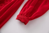 SCARLETT Bowknot Embroidery Maxi Dress