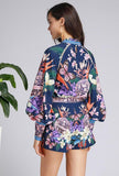 Primetime Looks-SECRET GARDEN Printed top & shorts set