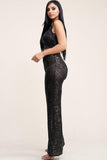 Primetime Looks-Sequence Tank Top And High Rise Wide Lag Pants Two Piece Set
