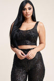Primetime Looks-Sequence Tank Top And High Rise Wide Lag Pants Two Piece Set