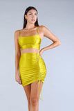 Sexy Spaghetti Strap Darted Under Bust Crop Top