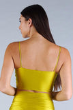 Sexy Spaghetti Strap Darted Under Bust Crop Top