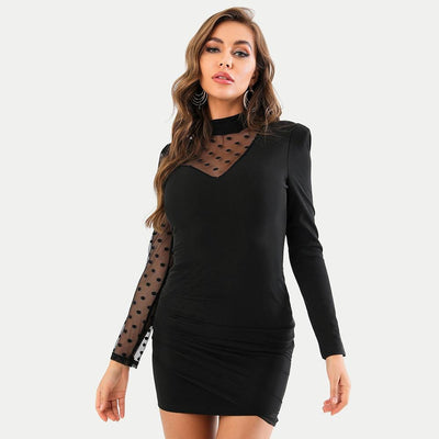 SHANIA Mesh Sleeve Mini Dress