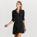 SHEENA mini lapel dress with patch pockets