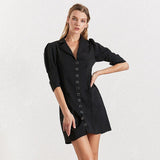 SHEENA mini lapel dress with patch pockets