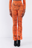 Primetime Looks-Sheer Floral Lace Crop Square Neck Top & High Waist Flare Pant Set