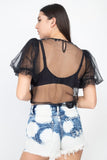 Sheer Mesh Crop Top in colors