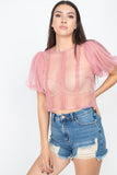 Sheer Mesh Crop Top in colors