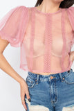 Sheer Mesh Crop Top in colors