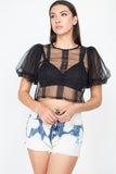 Sheer Mesh Crop Top in colors