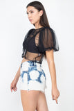 Sheer Mesh Crop Top in colors