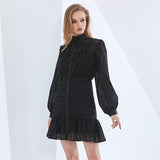 SHEILA Button-down Lace Mini Dress in colors