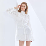 SHEILA Button-down Lace Mini Dress in colors