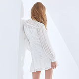 SHEILA Button-down Lace Mini Dress in colors
