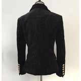 Primetime Looks-Shimmery double-breasted blazer