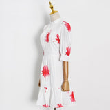SHIRLEY Pleated Floral Print Midi Dress