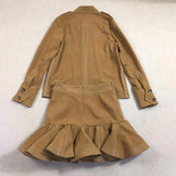 Primetime Looks-Shirt and ruffled mini skirt set