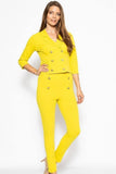 Primetime Looks-Short jacket and pants set in yellow